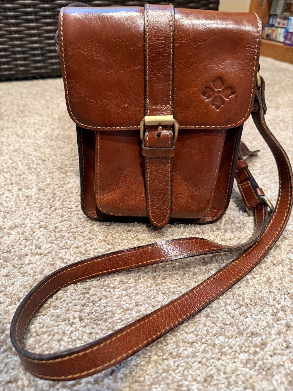 Patricia Nash  Leather Crossbody Bag in Brown